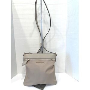 Michael Kors Connie Bone Leather Trim and Nylon Minimalist Crossbody Bag